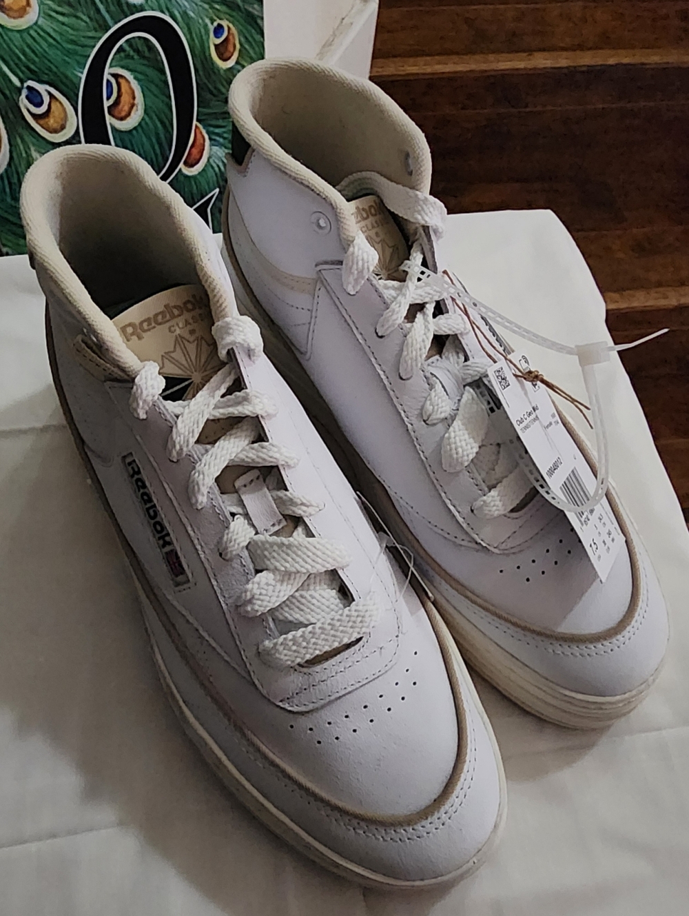 Reebok Women’s White and Tan Low-Top Sneakers